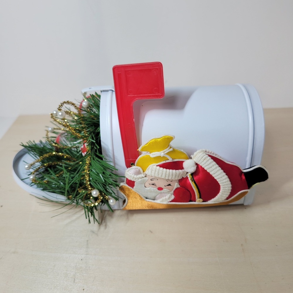 Vintage Christmas Mailbox Decoration Santa Sleigh Ornament Hong Kong
